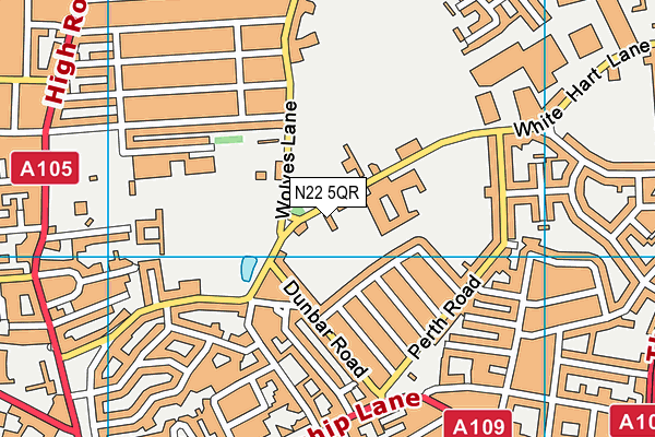 N22 5QR map - OS VectorMap District (Ordnance Survey)