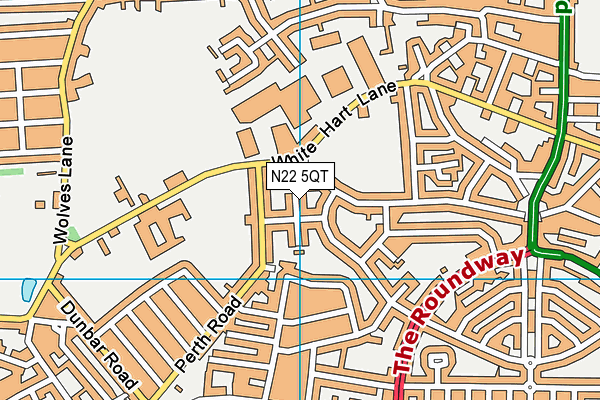 N22 5QT map - OS VectorMap District (Ordnance Survey)