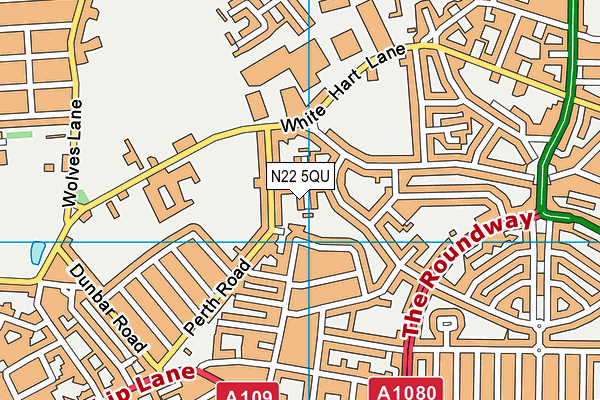N22 5QU map - OS VectorMap District (Ordnance Survey)