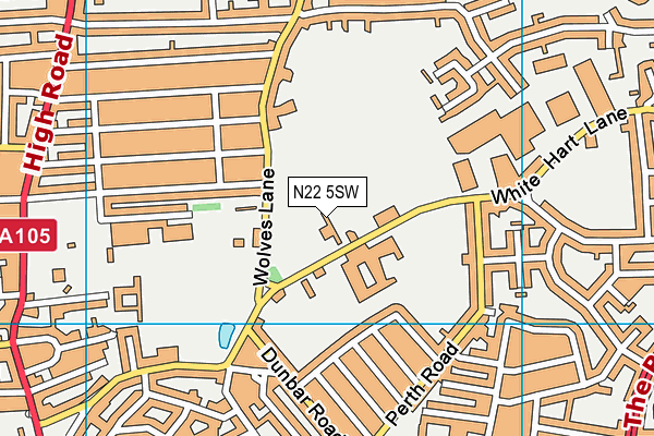 N22 5SW map - OS VectorMap District (Ordnance Survey)