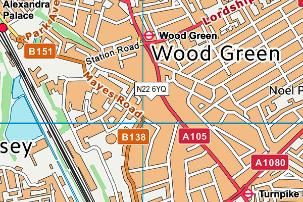 The Gym Group (London Wood Green The Mall) map (N22 6YQ) - OS VectorMap District (Ordnance Survey)