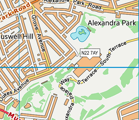 Alexandra Palace Ice Rink map (N22 7AY) - OS VectorMap District (Ordnance Survey)
