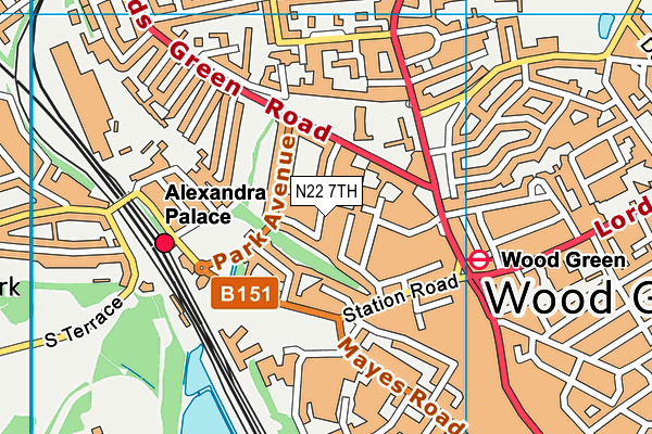 N22 7TH map - OS VectorMap District (Ordnance Survey)