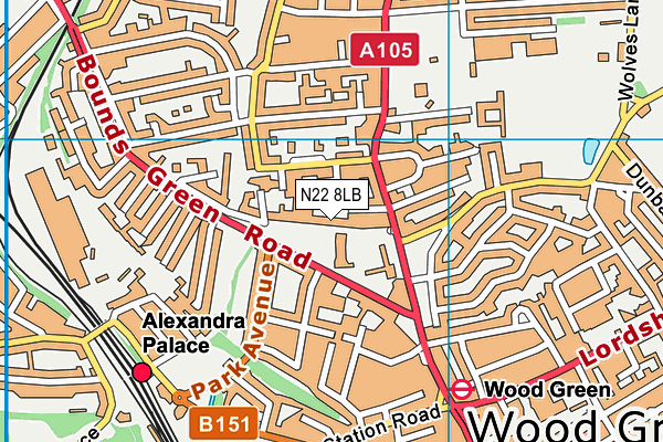 Greek Secondary School of London map (N22 8LB) - OS VectorMap District (Ordnance Survey)
