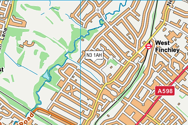 N3 1AH map - OS VectorMap District (Ordnance Survey)