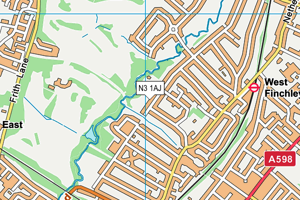 N3 1AJ map - OS VectorMap District (Ordnance Survey)