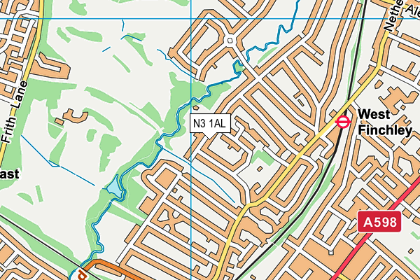 N3 1AL map - OS VectorMap District (Ordnance Survey)