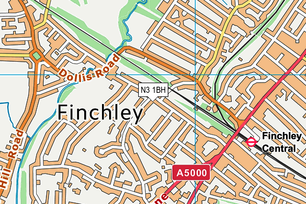 N3 1BH map - OS VectorMap District (Ordnance Survey)