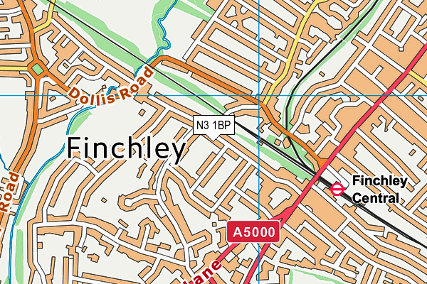 N3 1BP map - OS VectorMap District (Ordnance Survey)