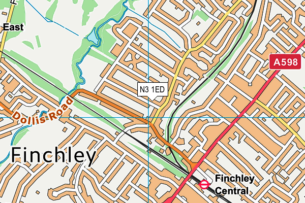 N3 1ED map - OS VectorMap District (Ordnance Survey)