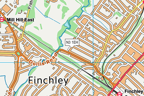 N3 1EH map - OS VectorMap District (Ordnance Survey)