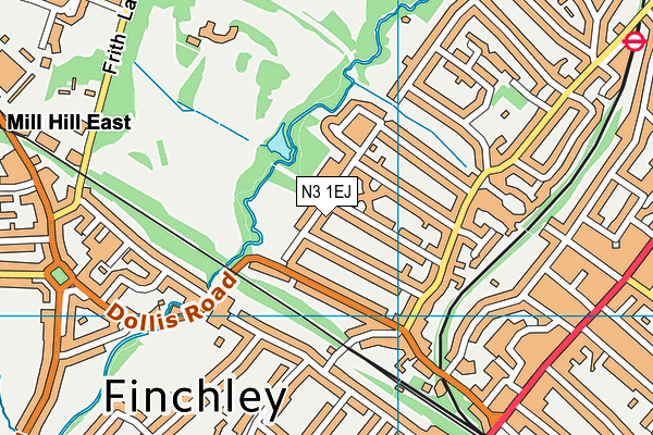 N3 1EJ map - OS VectorMap District (Ordnance Survey)