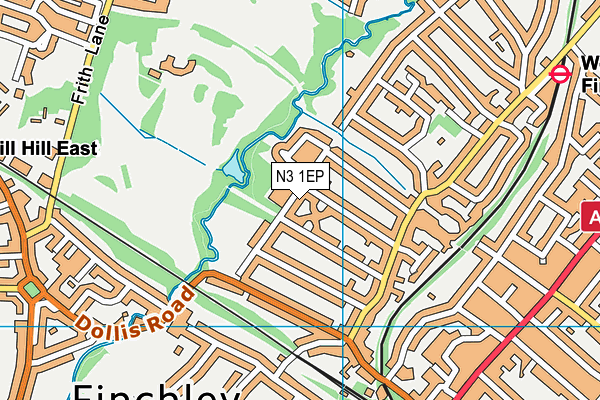 N3 1EP map - OS VectorMap District (Ordnance Survey)