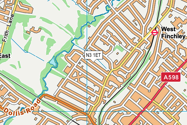 N3 1ET map - OS VectorMap District (Ordnance Survey)