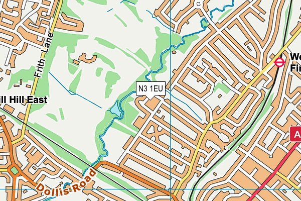 N3 1EU map - OS VectorMap District (Ordnance Survey)