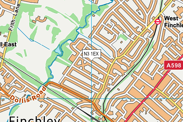 N3 1EX map - OS VectorMap District (Ordnance Survey)