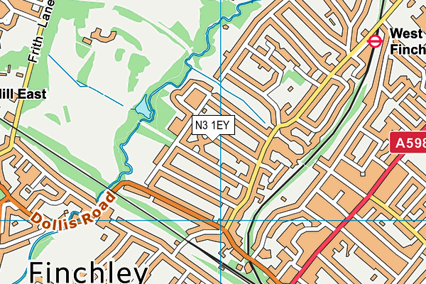 N3 1EY map - OS VectorMap District (Ordnance Survey)