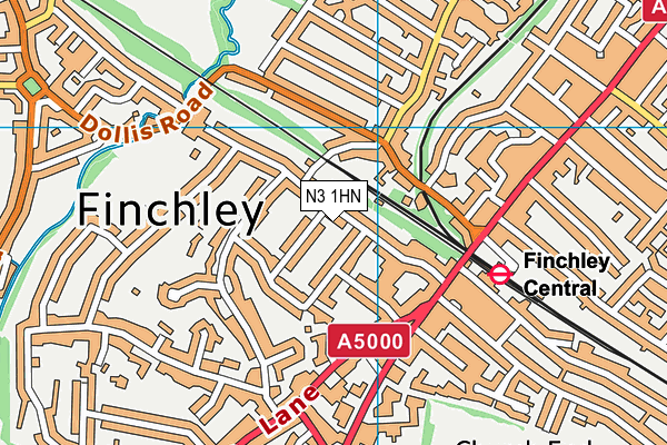 N3 1HN map - OS VectorMap District (Ordnance Survey)