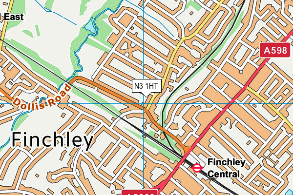 N3 1HT map - OS VectorMap District (Ordnance Survey)