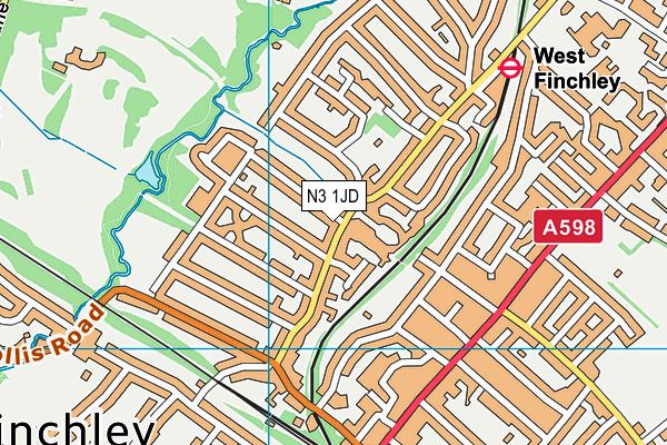 N3 1JD map - OS VectorMap District (Ordnance Survey)