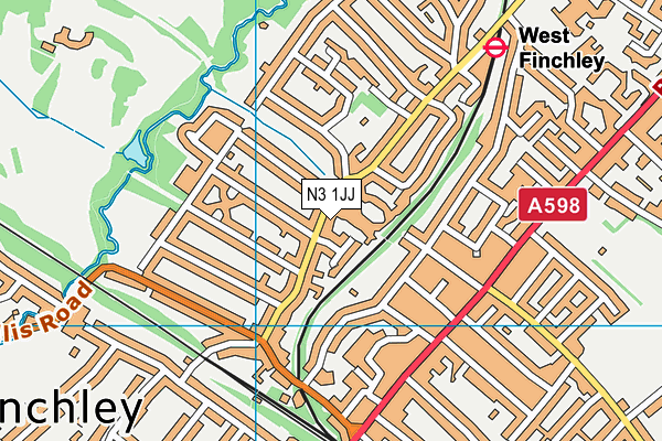 N3 1JJ map - OS VectorMap District (Ordnance Survey)