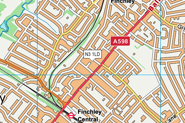 N3 1LD map - OS VectorMap District (Ordnance Survey)