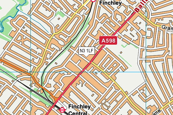 N3 1LF map - OS VectorMap District (Ordnance Survey)