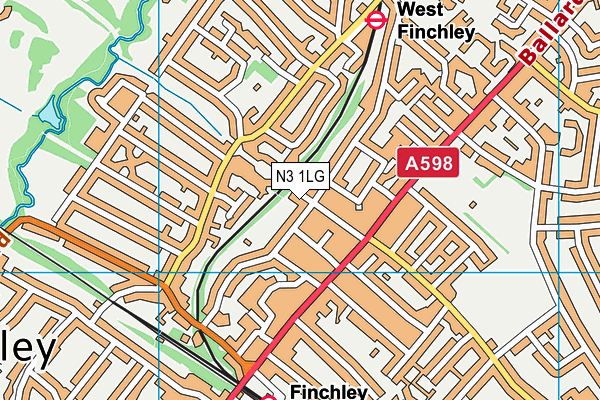 N3 1LG map - OS VectorMap District (Ordnance Survey)