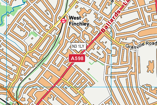 N3 1LY map - OS VectorMap District (Ordnance Survey)