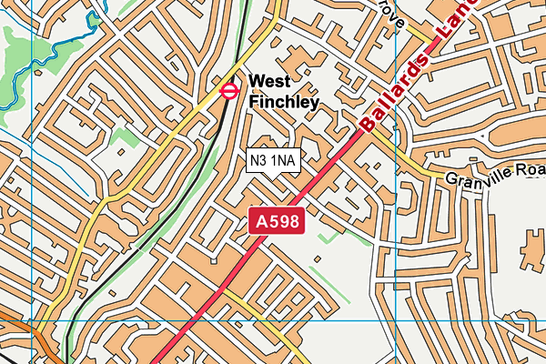 N3 1NA map - OS VectorMap District (Ordnance Survey)