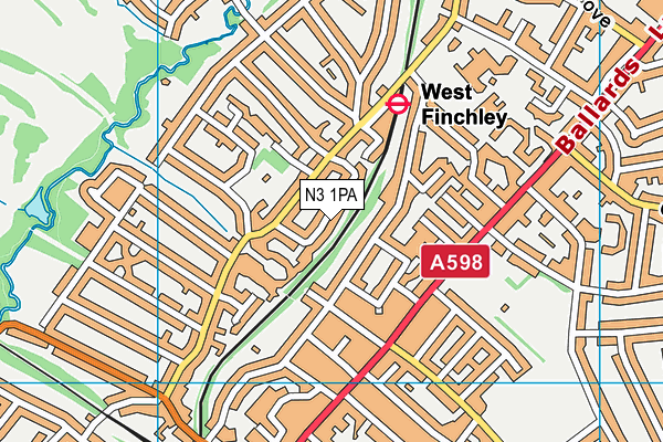 N3 1PA map - OS VectorMap District (Ordnance Survey)