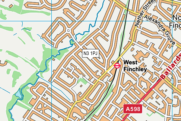 N3 1PJ map - OS VectorMap District (Ordnance Survey)