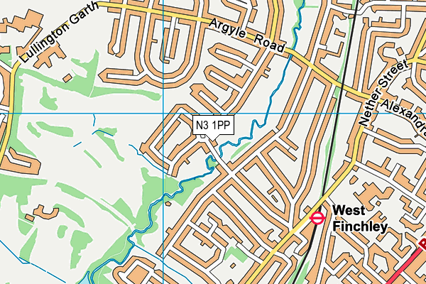 N3 1PP map - OS VectorMap District (Ordnance Survey)