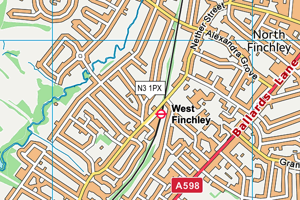 N3 1PX map - OS VectorMap District (Ordnance Survey)