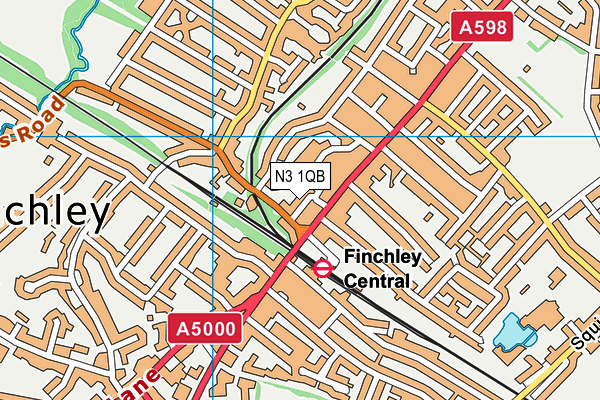 N3 1QB map - OS VectorMap District (Ordnance Survey)