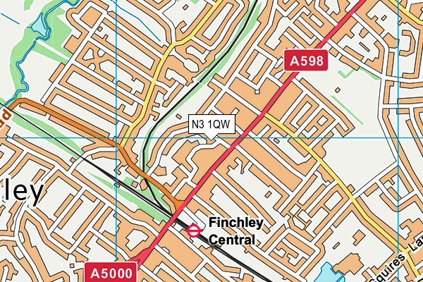 N3 1QW map - OS VectorMap District (Ordnance Survey)