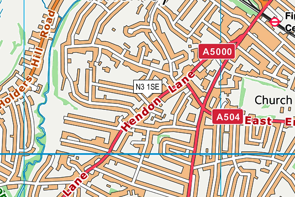 N3 1SE map - OS VectorMap District (Ordnance Survey)