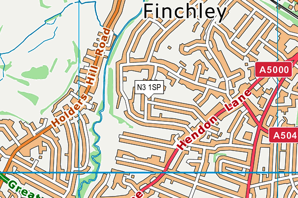 N3 1SP map - OS VectorMap District (Ordnance Survey)