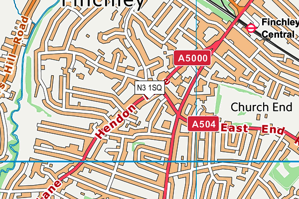 N3 1SQ map - OS VectorMap District (Ordnance Survey)