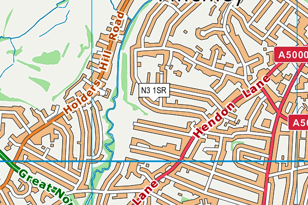 N3 1SR map - OS VectorMap District (Ordnance Survey)