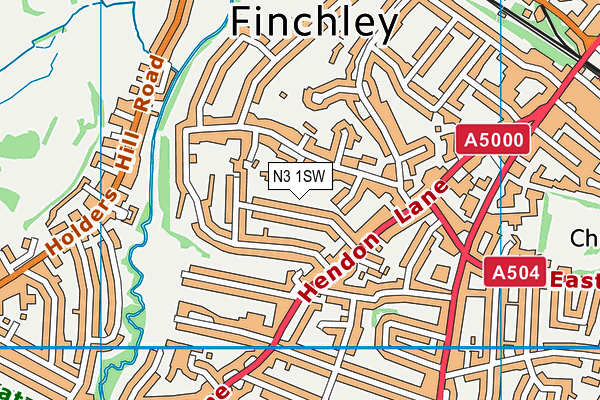 N3 1SW map - OS VectorMap District (Ordnance Survey)