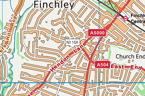 N3 1SX map - OS VectorMap District (Ordnance Survey)