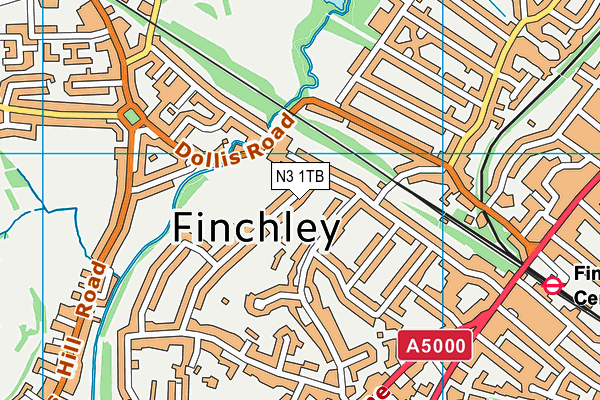 N3 1TB map - OS VectorMap District (Ordnance Survey)