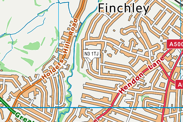 N3 1TJ map - OS VectorMap District (Ordnance Survey)