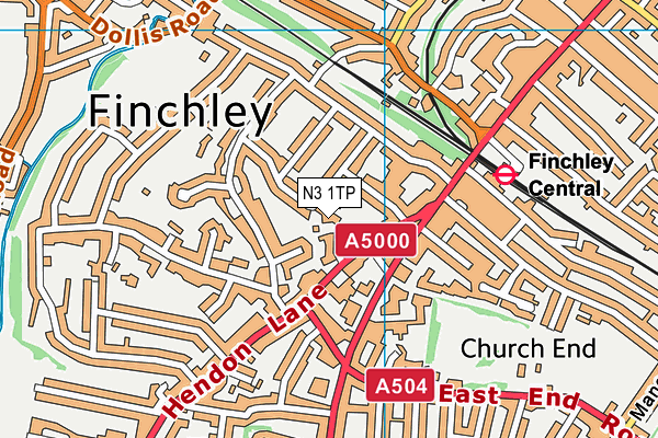 N3 1TP map - OS VectorMap District (Ordnance Survey)