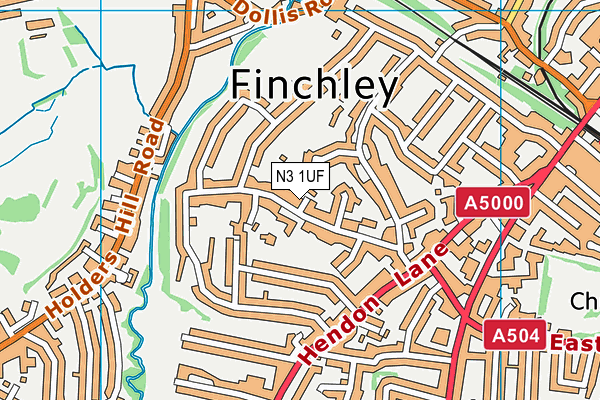 N3 1UF map - OS VectorMap District (Ordnance Survey)