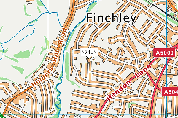 N3 1UN map - OS VectorMap District (Ordnance Survey)