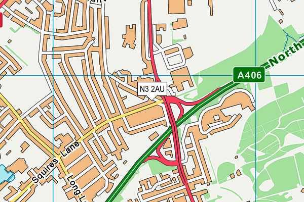 N3 2AU map - OS VectorMap District (Ordnance Survey)