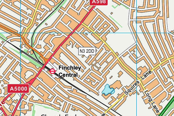 N3 2DD map - OS VectorMap District (Ordnance Survey)