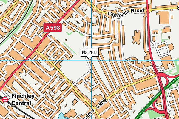 N3 2ED map - OS VectorMap District (Ordnance Survey)
